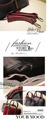 กระเป๋าLuluhouse รุ่นL95L-02Gray กระเป๋าแฟชั่นเกาหลี รุ่นนี้ดูดีมากค่ะ เป็นหนังพิเศษหนังกลับ (Nezi) 